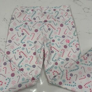 NWOT Colorful Candy Cane Leggings Girls